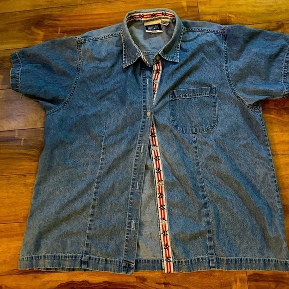 Vintage Bill Blass Women’s Plus Size 90s Style Denim Button Down Short Sleeve - Picture 2 of 10